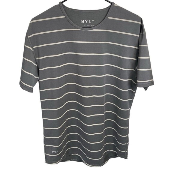 BYLT Drop Cut S/S Lux Size Large‎ Blue Striped - Picture 1 of 4